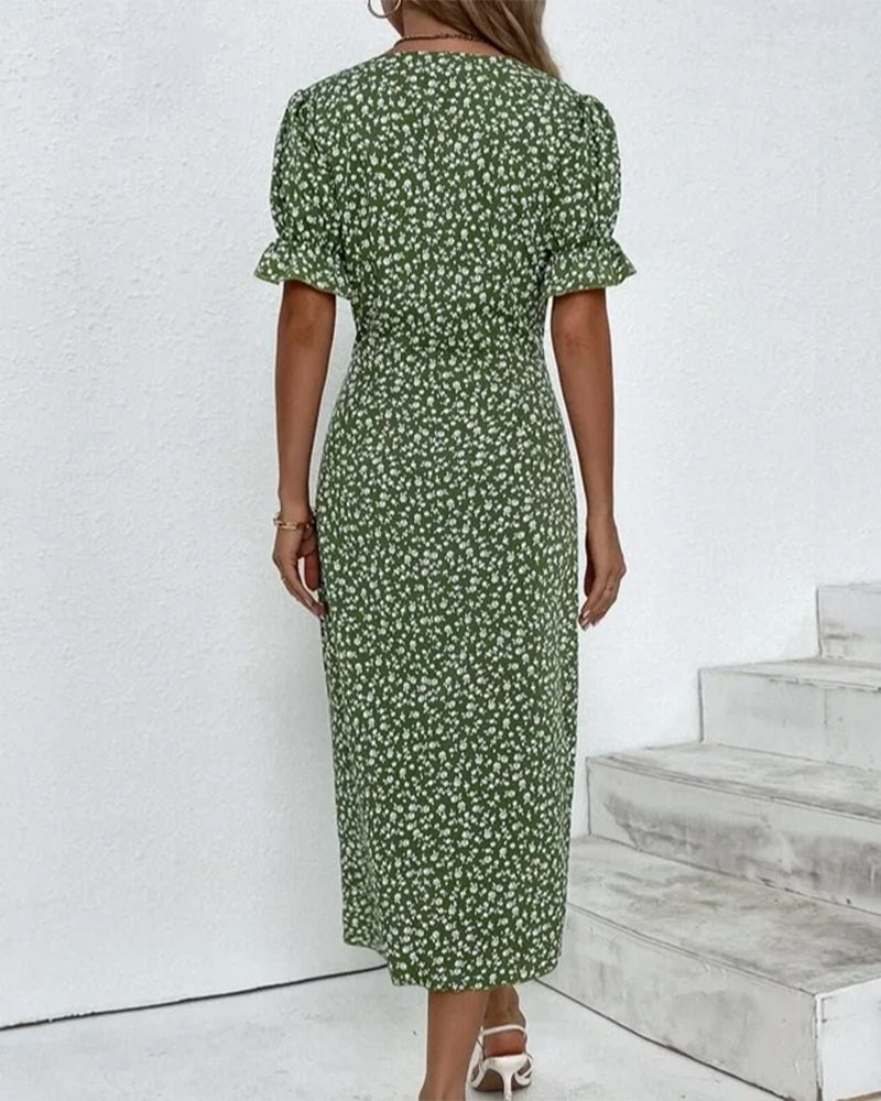 Sophie™ | Kortærmet Kjole med Blomsterprint 🌸✨