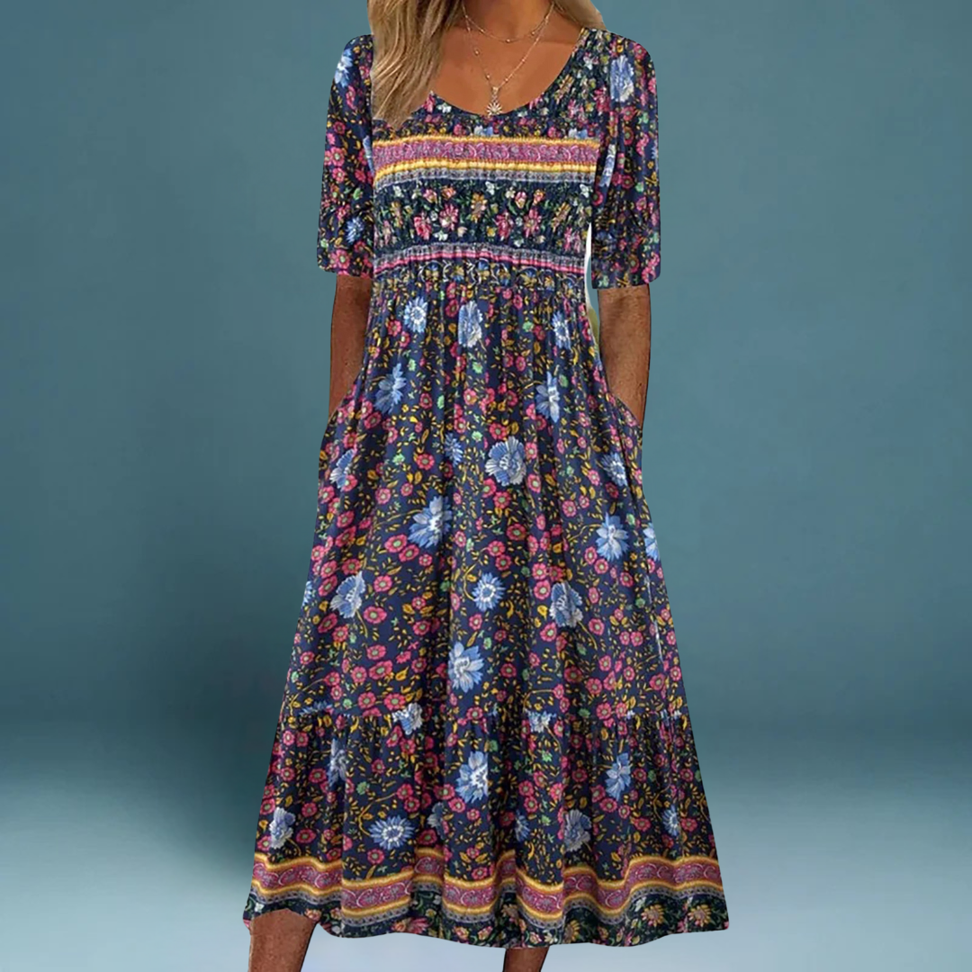 Solea™ | Boheme-inspireret sommerkjole med smukke prints