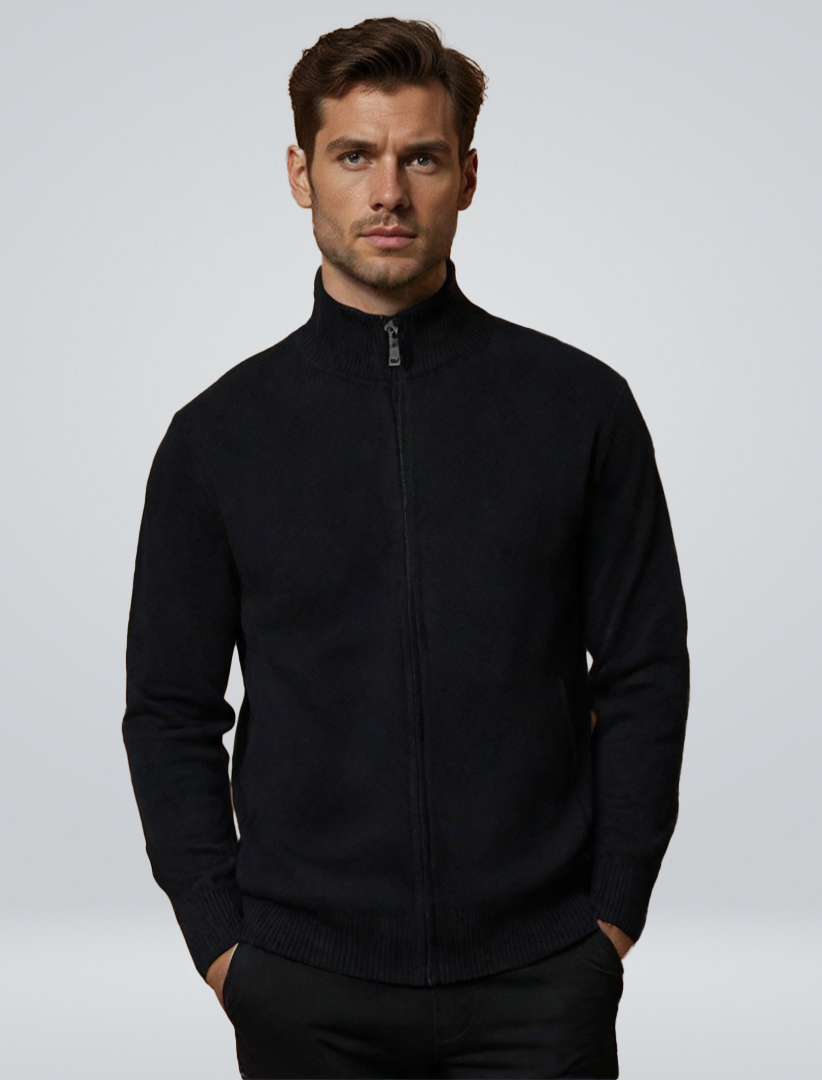 Tage™ | Cardigan med ribbet krave