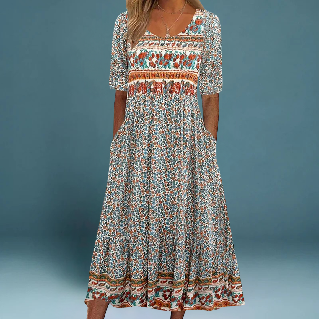 Solea™ | Boheme-inspireret sommerkjole med smukke prints