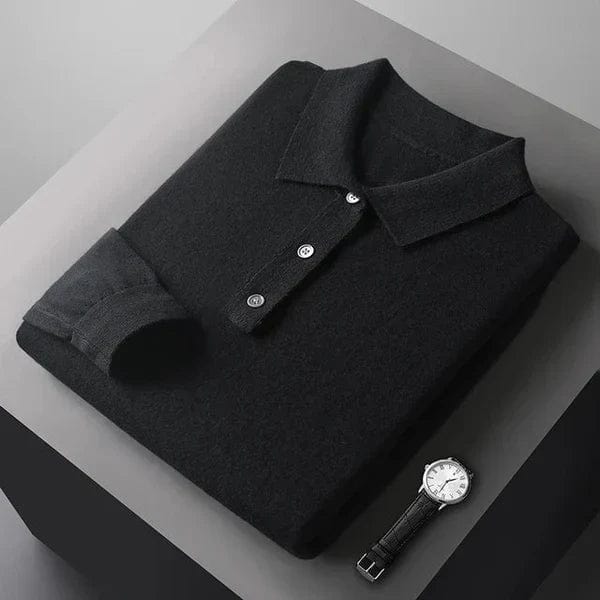 Hans™ | Langærmet poloshirt i kashmir