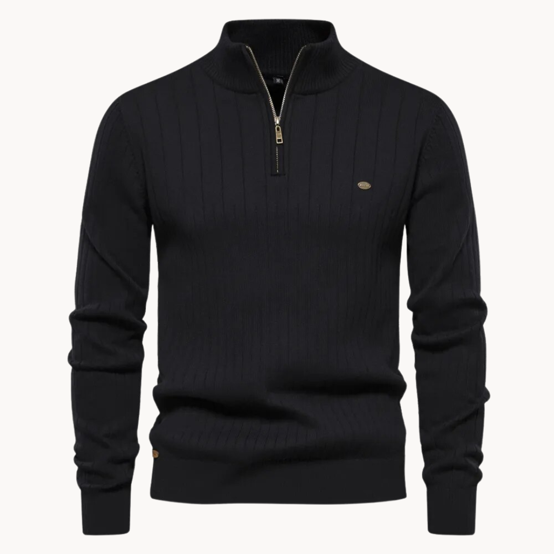 Fred™ | Sweater med kvart lynlås