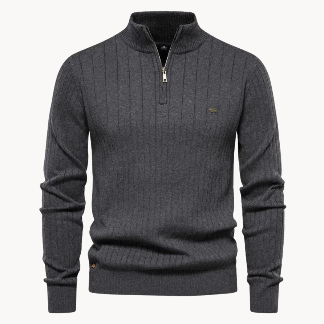 Fred™ | Sweater med kvart lynlås