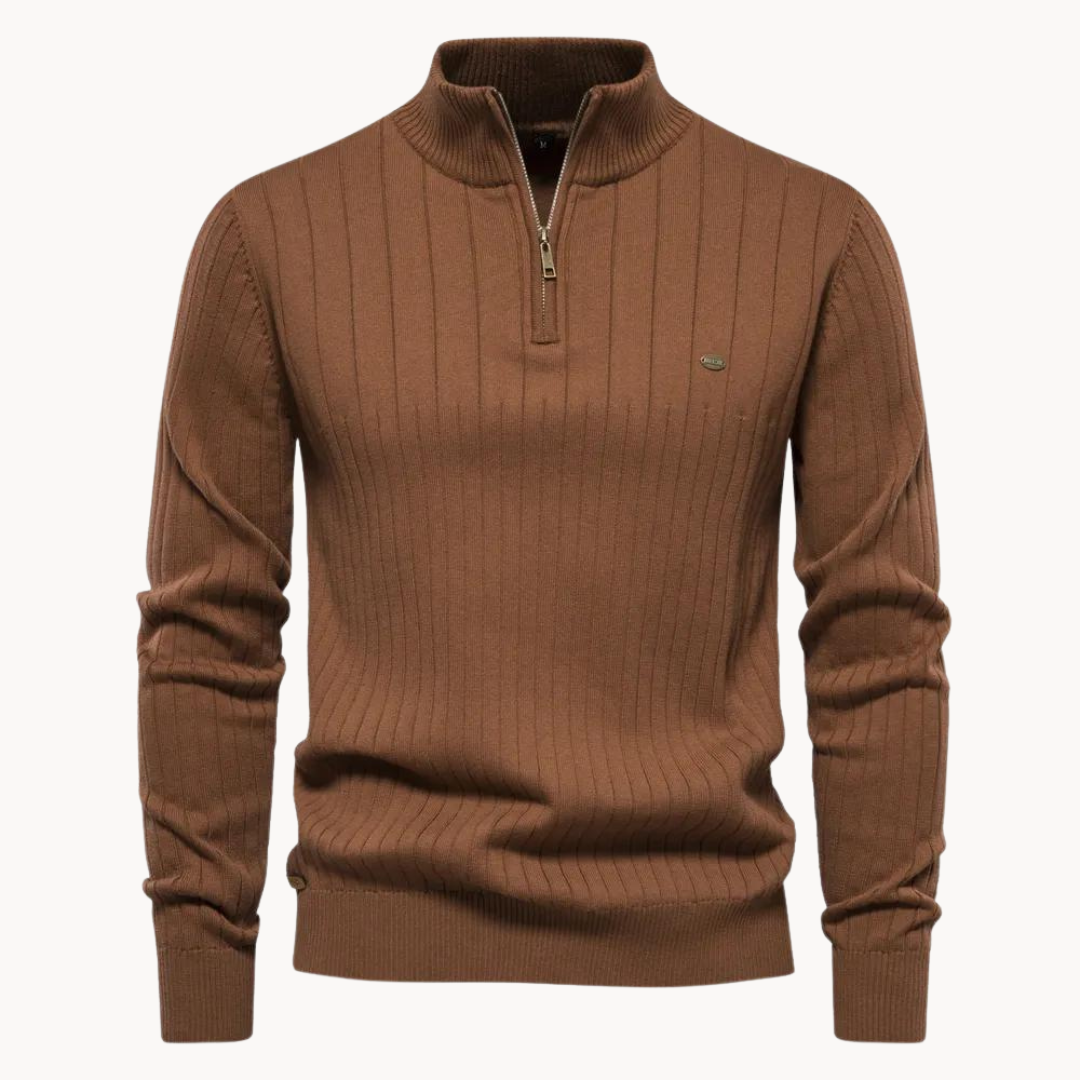 Fred™ | Sweater med kvart lynlås