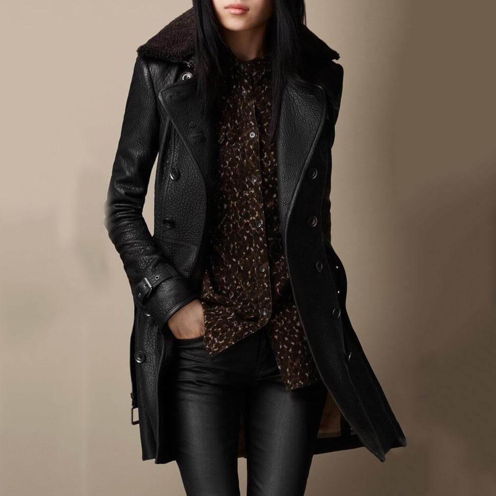 Fiona™ | Luksuriøs lædertrenchcoat