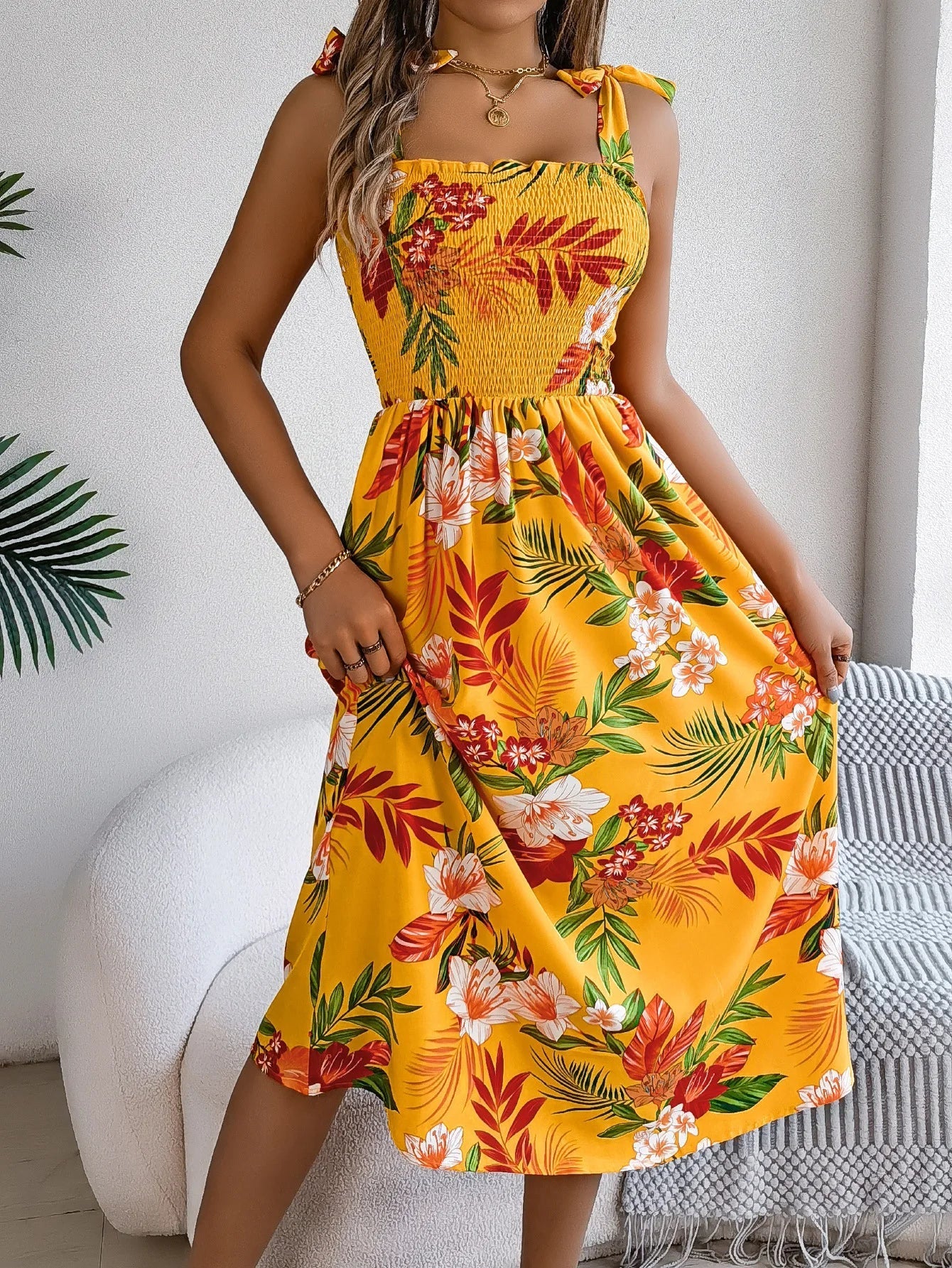 Loria™ | Elegant Sommerkjole med Blomsterprint