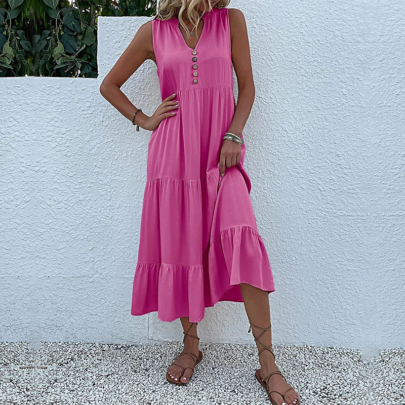 Alma™ | Luftig Maxi Kjole med Tidløs Elegance