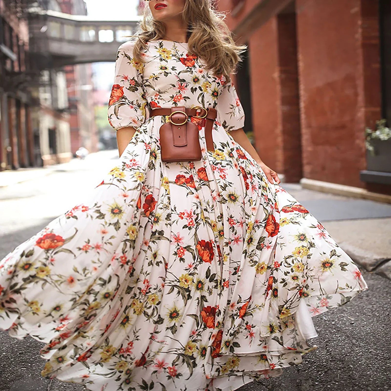 Klara™ | Blomstret Maxi Kjole med Elegant Swing