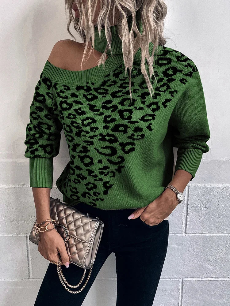 Edda ™ | Leopardtrøje med Faldende Skuldre