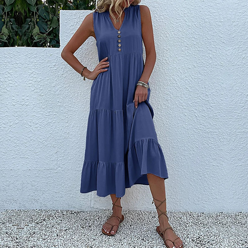 Alma™ | Luftig Maxi Kjole med Tidløs Elegance