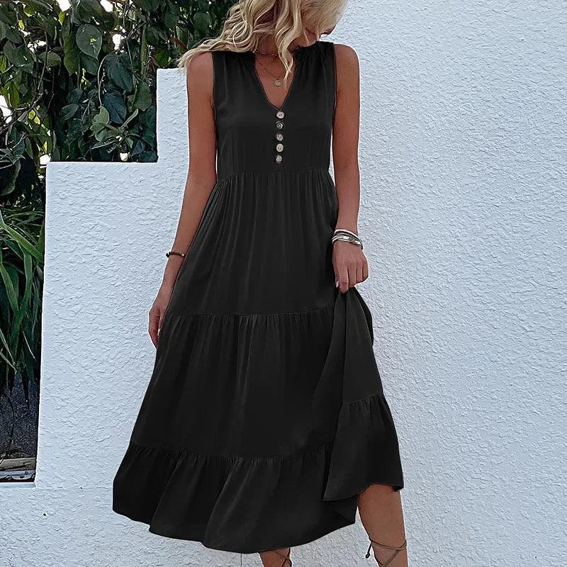Alma™ | Luftig Maxi Kjole med Tidløs Elegance