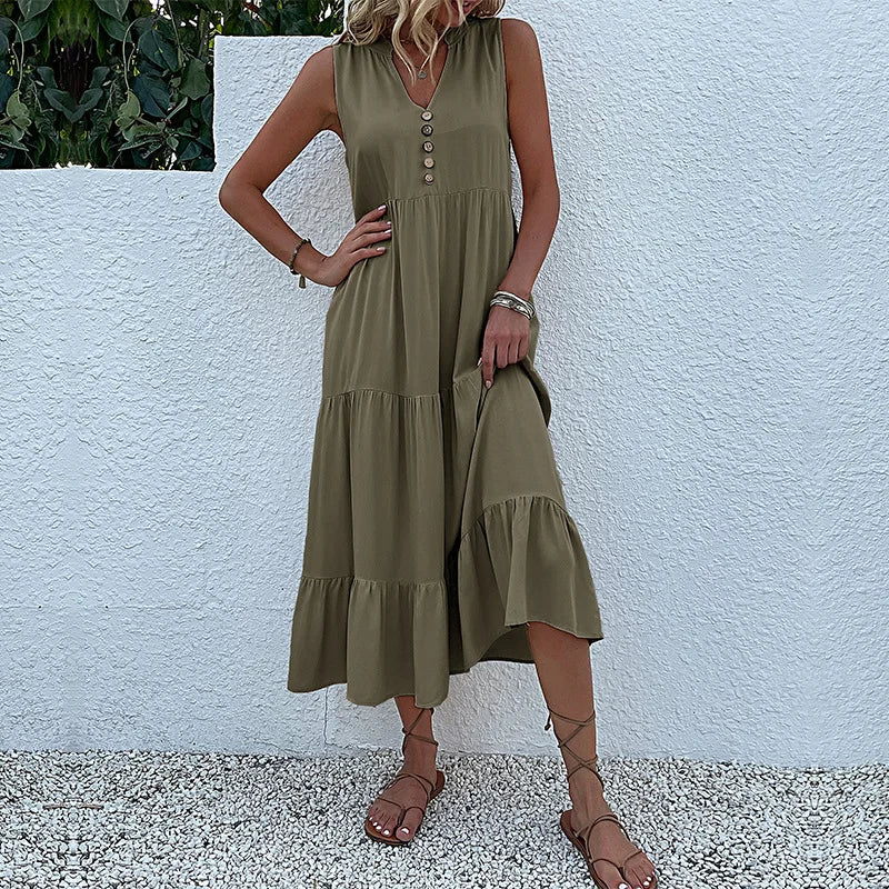 Alma™ | Luftig Maxi Kjole med Tidløs Elegance
