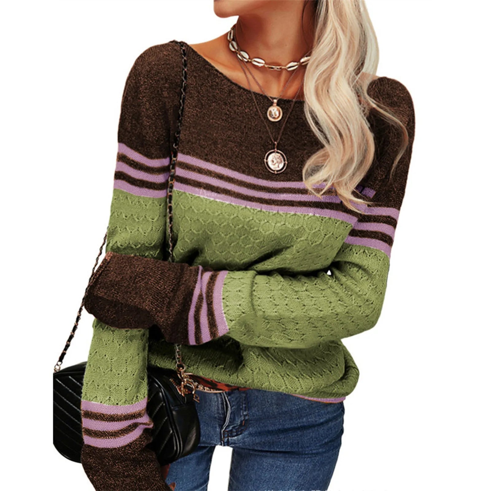 Vand ™ | Casual Strikket T-shirt med Striber