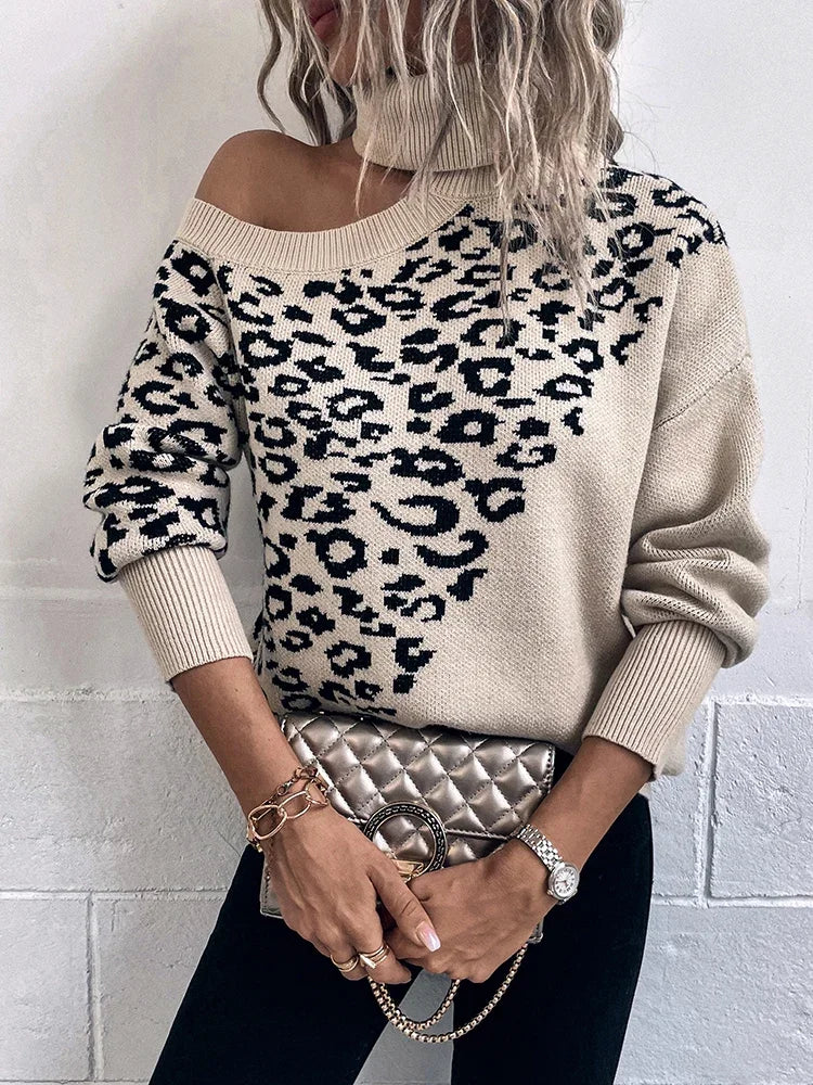 Edda ™ | Leopardtrøje med Faldende Skuldre
