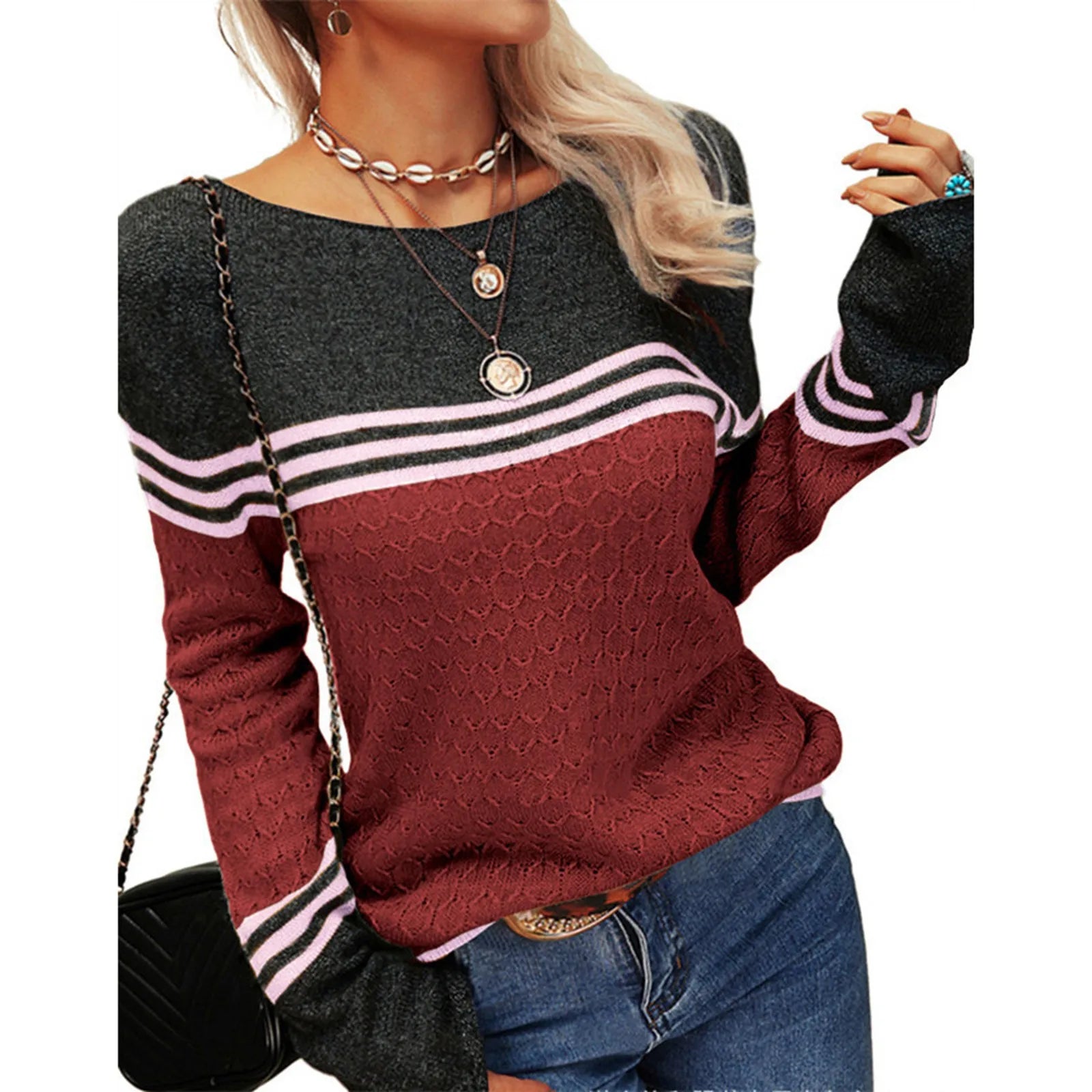 Vand ™ | Casual Strikket T-shirt med Striber