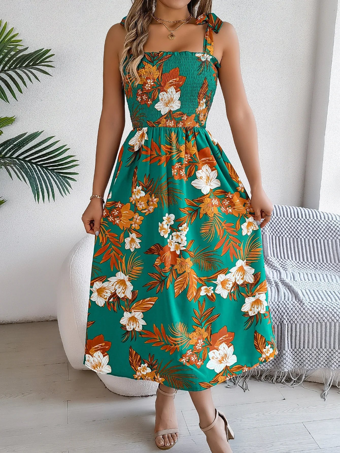 Loria™ | Elegant Sommerkjole med Blomsterprint