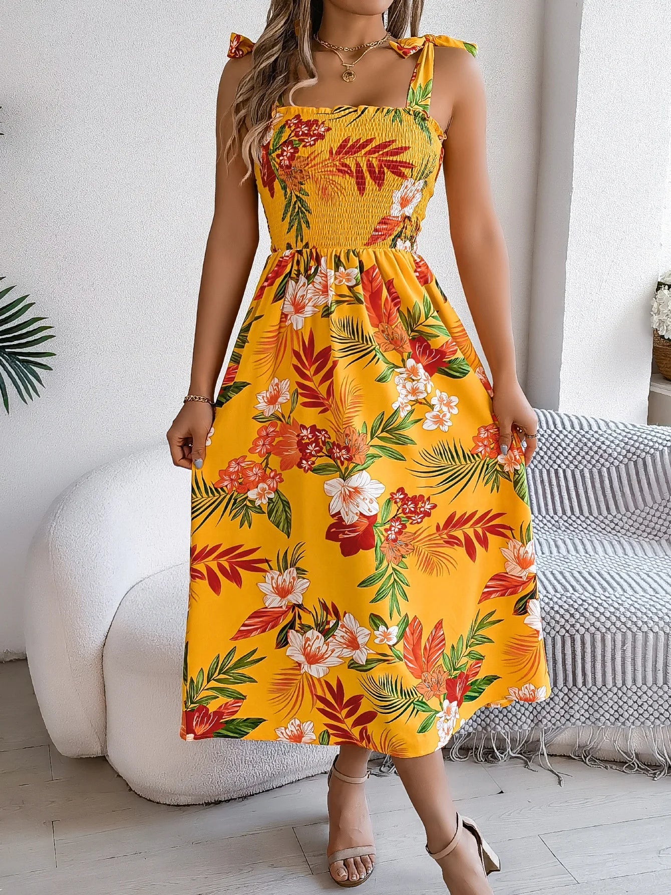 Loria™ | Elegant Sommerkjole med Blomsterprint