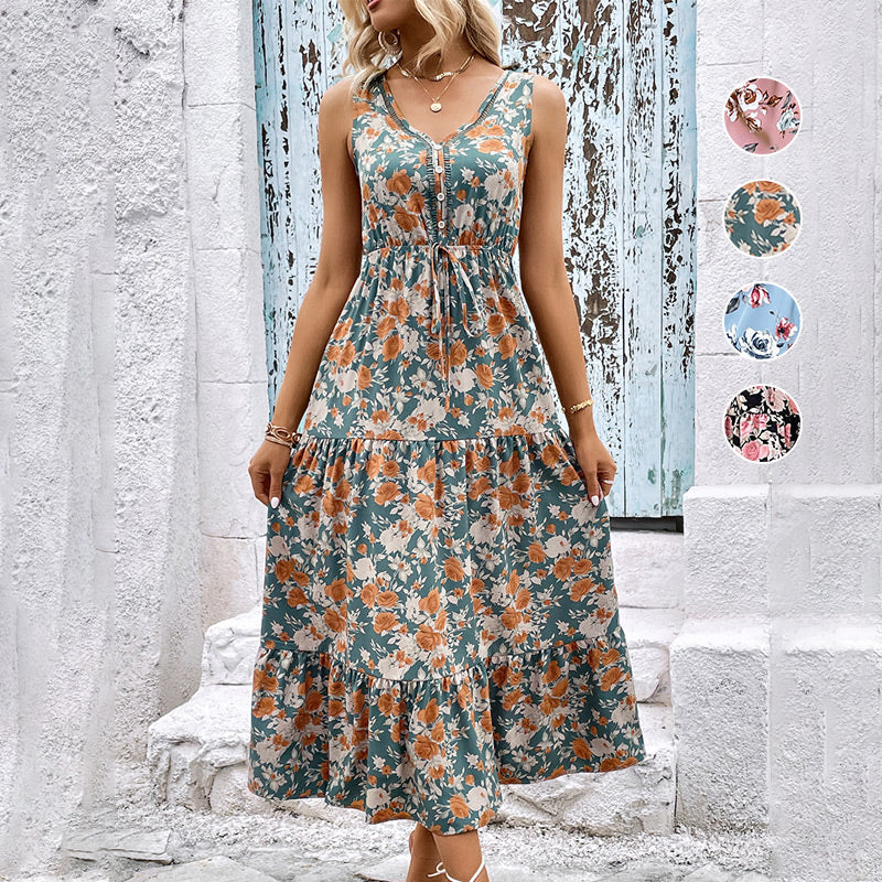 Laila™ | Sommerblomster Kjole – Elegance og Komfort