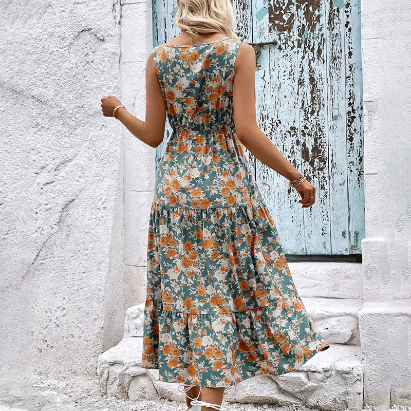 Laila™ | Sommerblomster Kjole – Elegance og Komfort