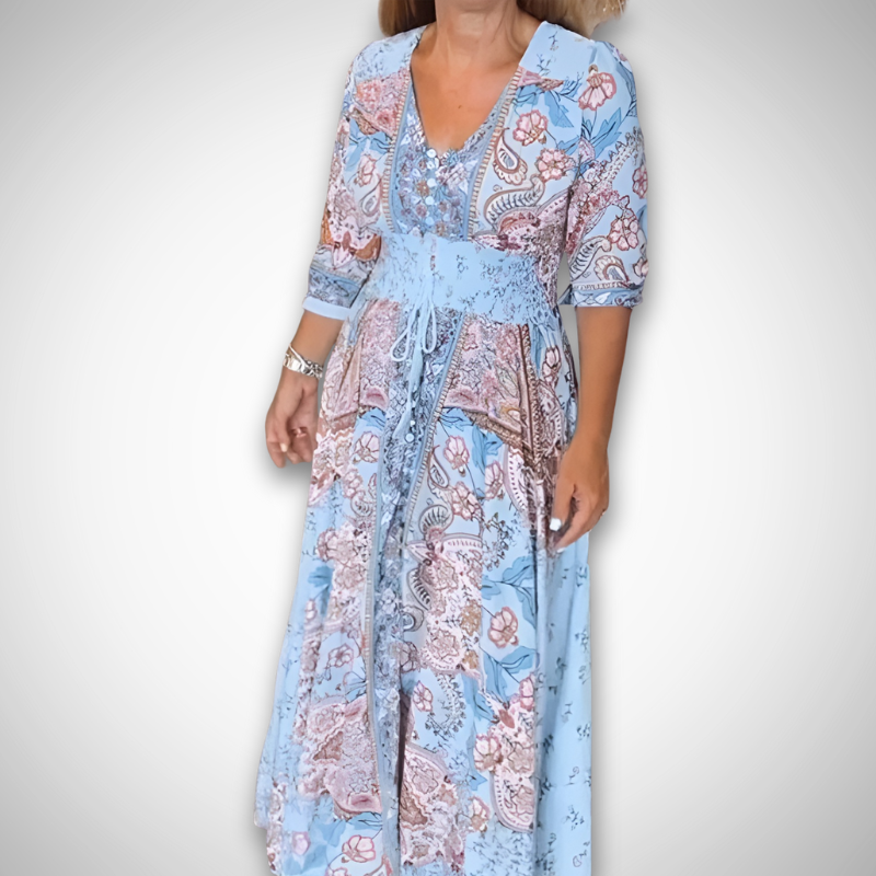 Anni™ | Boho Sommerblomstret Maxikjole