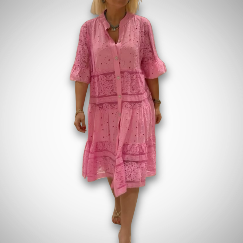 Lina™ | Elegant snøre-midi-kjole