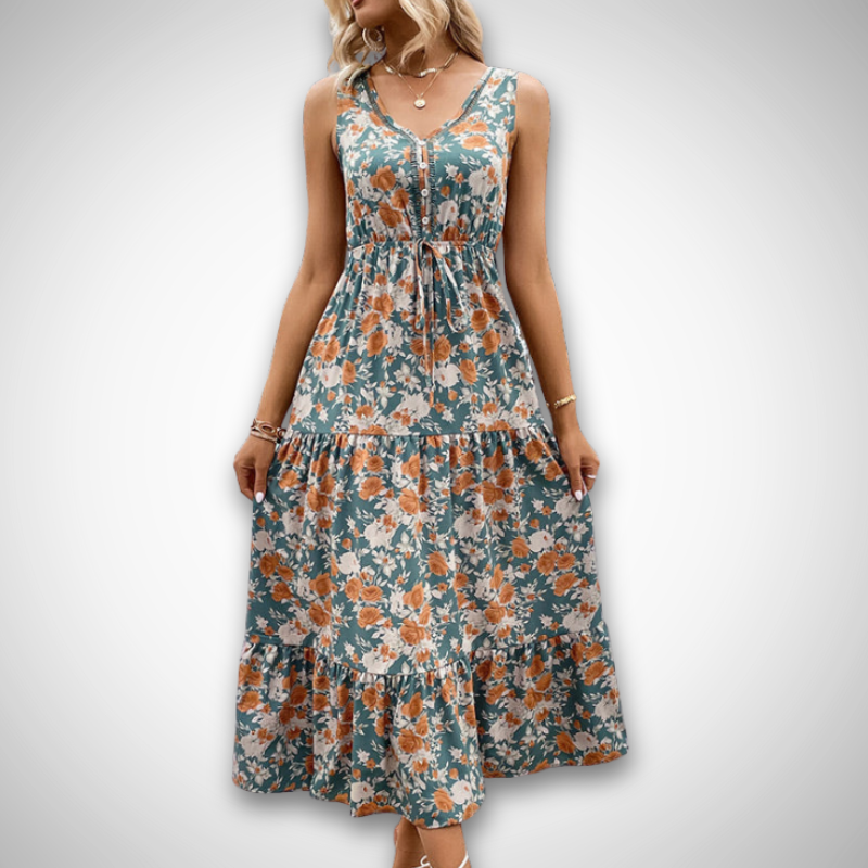 Laila™ | Sommerblomster Kjole – Elegance og Komfort