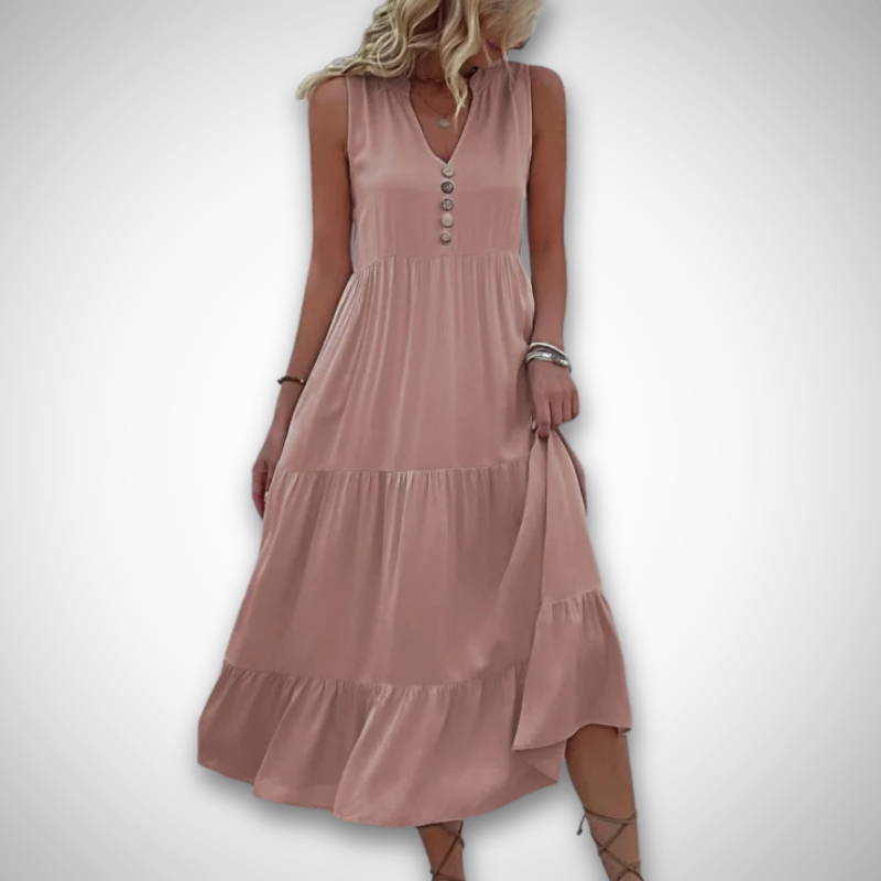 Alma™ | Luftig Maxi Kjole med Tidløs Elegance