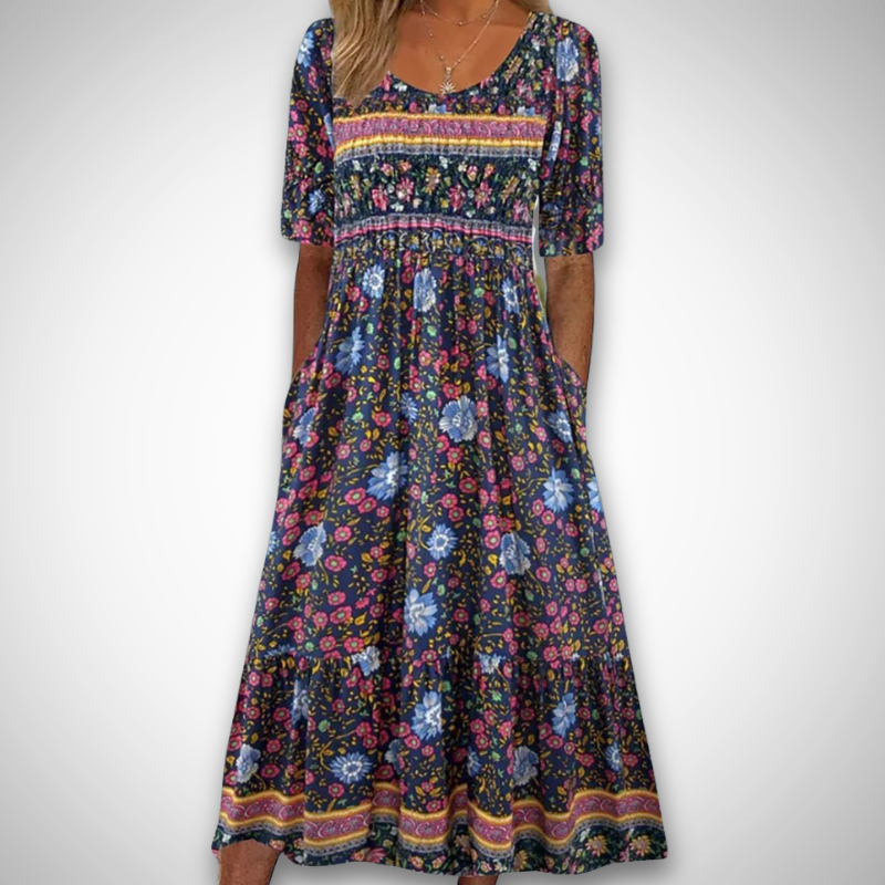 Solea™ | Boheme-inspireret sommerkjole med smukke prints