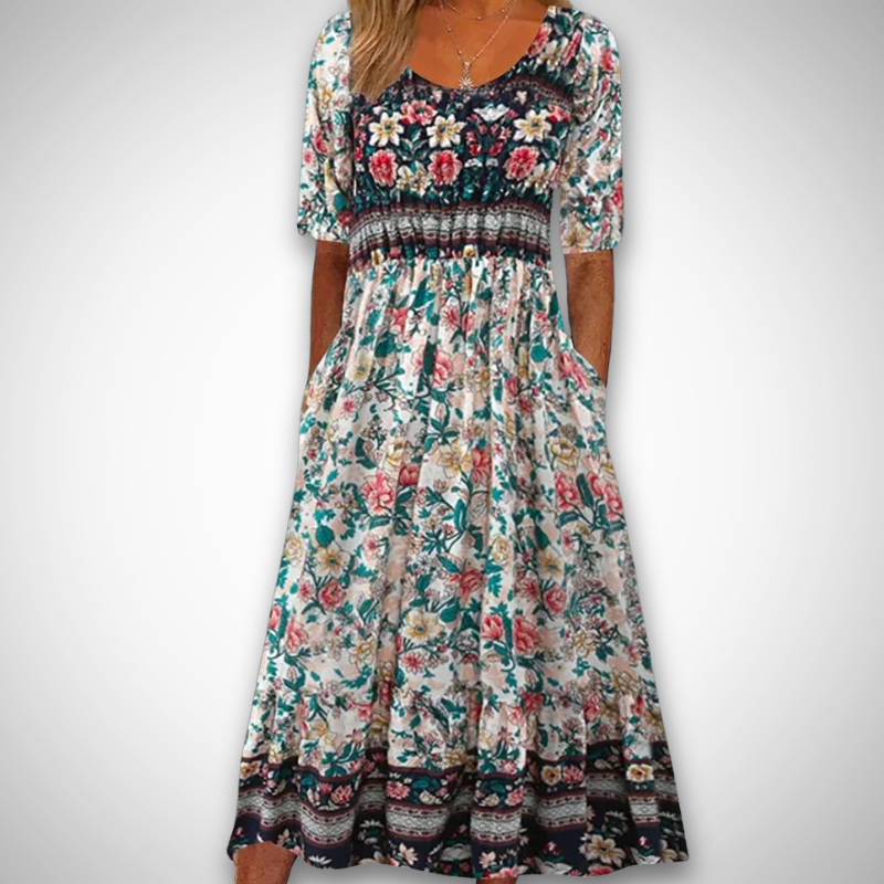 Solea™ | Boheme-inspireret sommerkjole med smukke prints