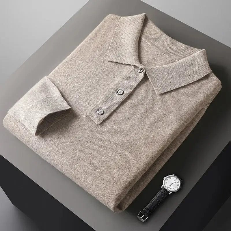 Hans™ | Langærmet poloshirt i kashmir