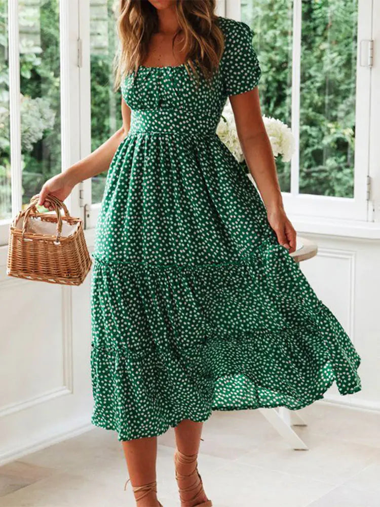 Anie™ | Vintage Sommerkjole med Romantiske Blomster