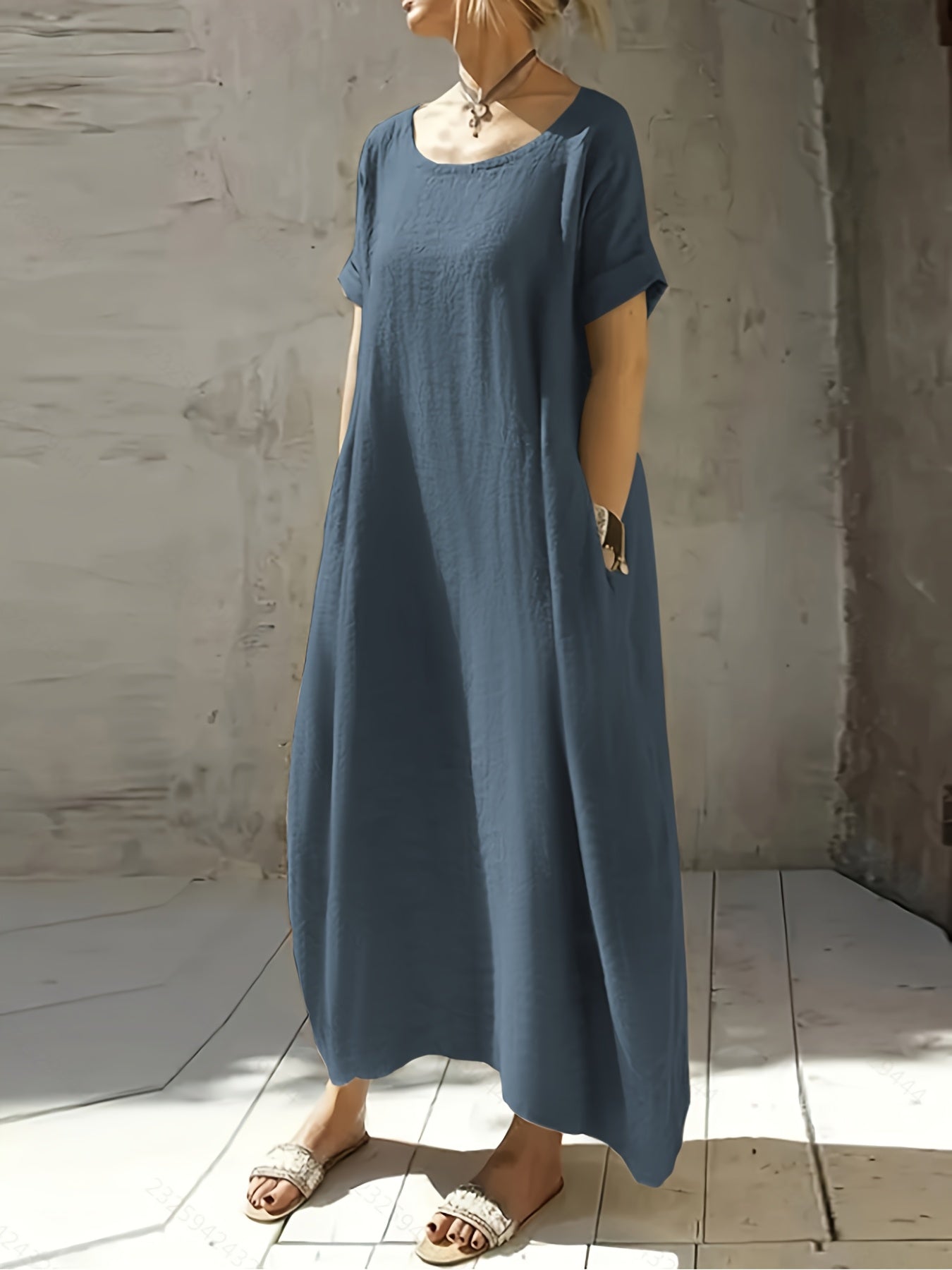 Birgit™ | Casual Midikjole med Lommer