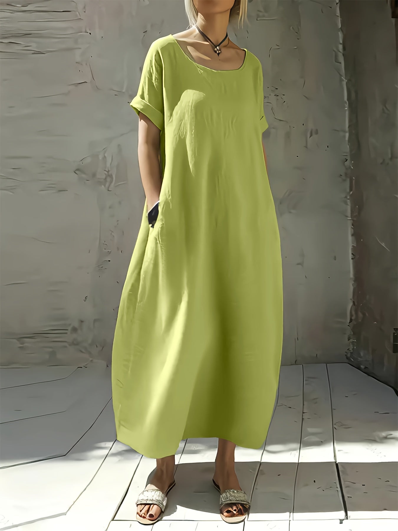 Birgit™ | Casual Midikjole med Lommer