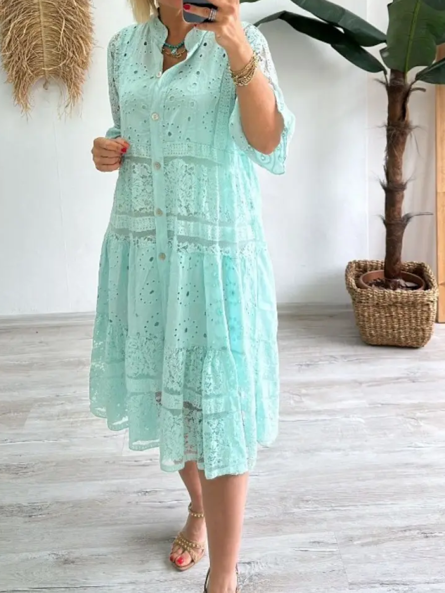 Lina™ | Elegant snøre-midi-kjole