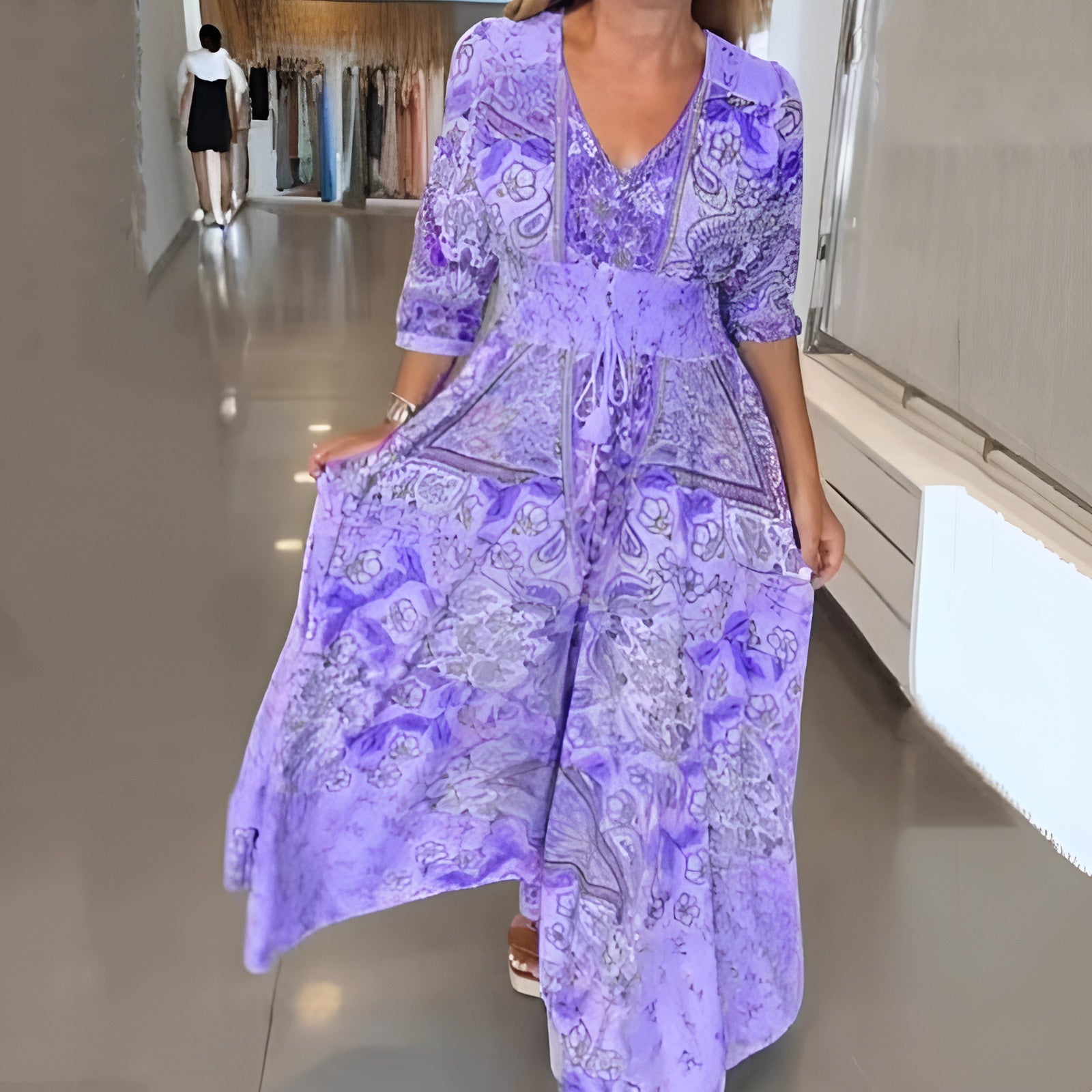 Anni™ | Boho Sommerblomstret Maxikjole